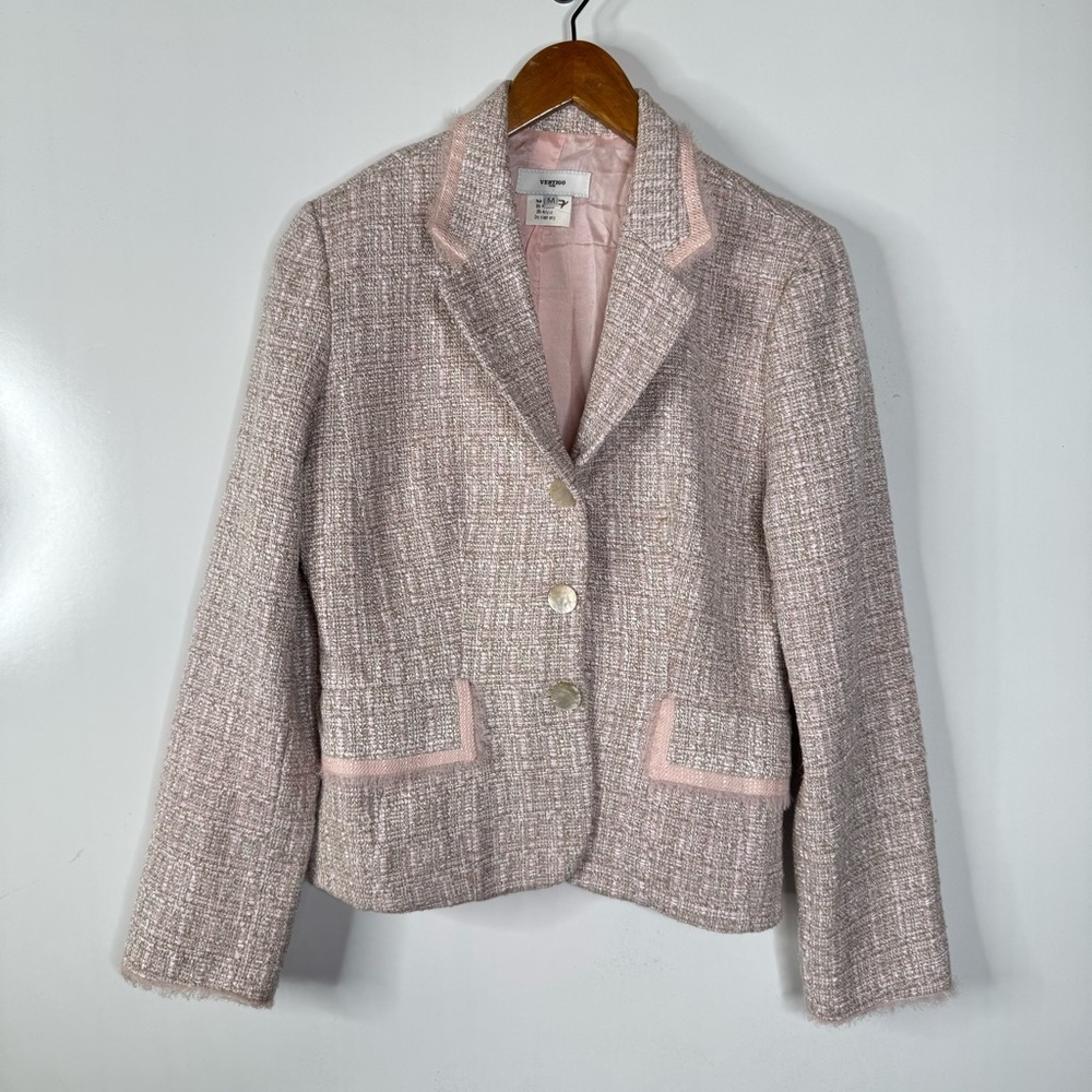 Vertigo Paris Pink Tweed Blazer Size‎ Medium